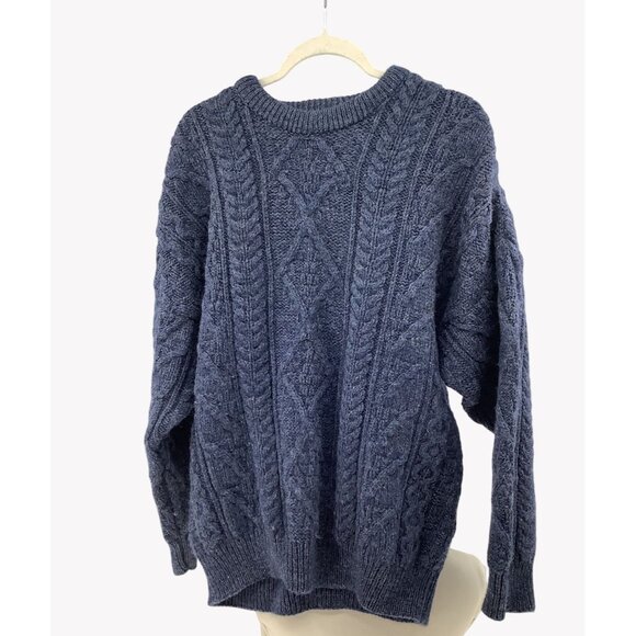 Aran Crafts Other - Aran Crafts Mens Navy Blue Cable Knit Wool Sweater XXL Pure New Wool
